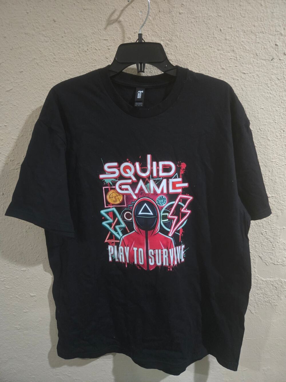Squidgame Tee Shirt, Heavy Cotton, Black, Men's Size XL